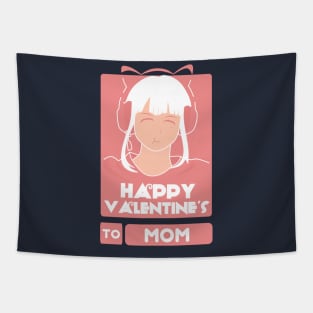 Girls in Happy Valentines Day to Mom Tapestry