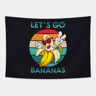 Banana Funny Outfit Fruit Kids Let`s Go-Bananas Tapestry