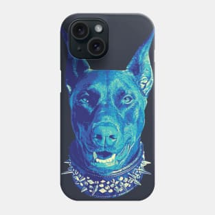 Doberman Cool Blue Tritone Phone Case