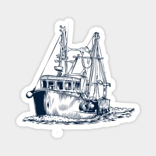 Fishing Boat / Vintage Fishing Boat / Fishing Boat Design Magnet