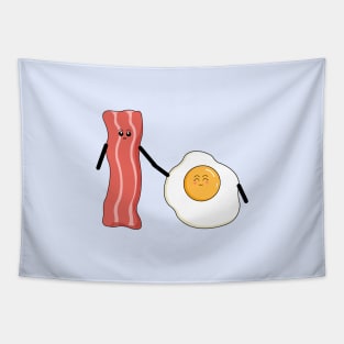 Cute Breakfast bacon and egg digital art Tapestry