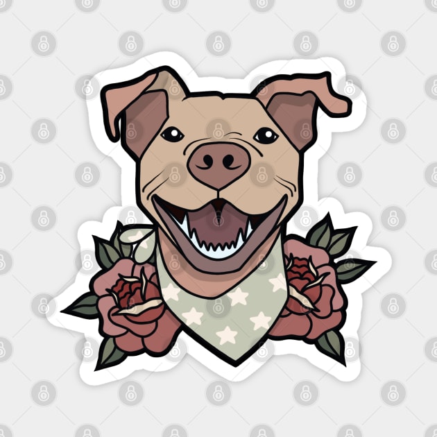 Bully traditional tattoo pitbull Magnet by X-TrashPanda