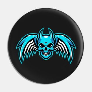 Blue devil illustration design Pin