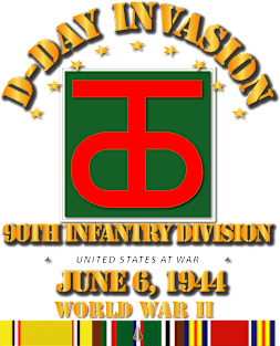 90th Infantry Div - D Day w Svc Ribbons Magnet