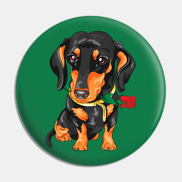 dog with red roses Pin by Mako Design 