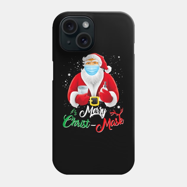 Merry Christmas 2020 Quarantine Santa Mask Funny Phone Case by lostbearstudios