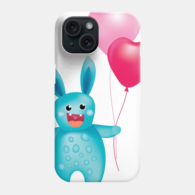 Cute Aqua Monster Phone Case by SWON Design