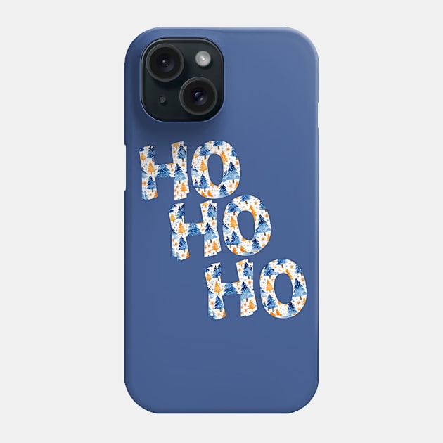 Ho Ho Ho In Royal Blue Print Design Phone Case by mw1designsart