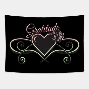 Gratitude Heart with Rose Tapestry