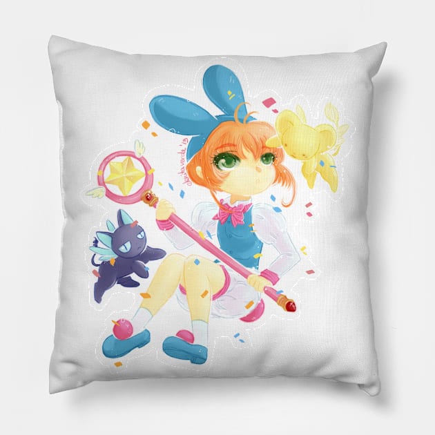 Sakura Bunny! Pillow by Elenitaverde