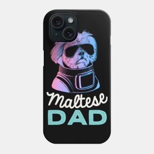 Maltese Dad Synthwave Dog Owner Retro Dog Father Phone Case