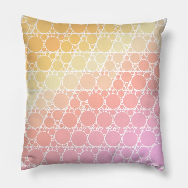 Light Pastel Peach and Pink Geometric Bubbles Abstract Pattern Pillow by love-fi