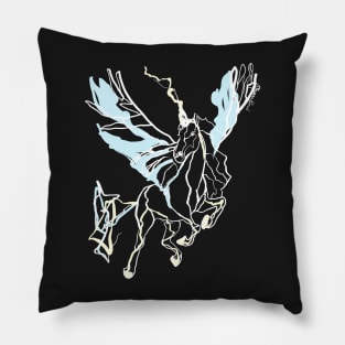 Single Line - Pegasus (White) Pillow