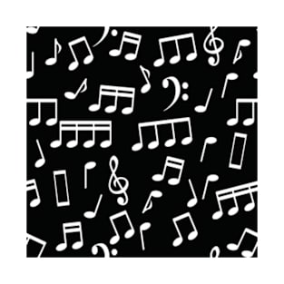 Black and White Music Notes T-Shirt