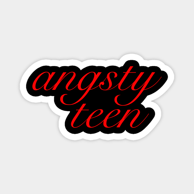 Angsty Teen Red Calligraphy Design Magnet by TritoneLiterary