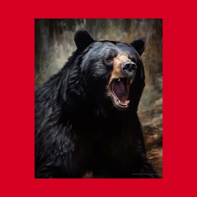 Oil paint, Hyperrealism, Amazing Zoo Black bear by ABART BY ALEXST 