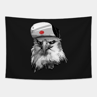 Thug Eagle With Cap animal art Tapestry