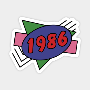 Year 1986 Retro 80s Graphic Magnet