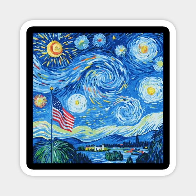 4th Of July Starry Night Magnet by The WYLD Tribe