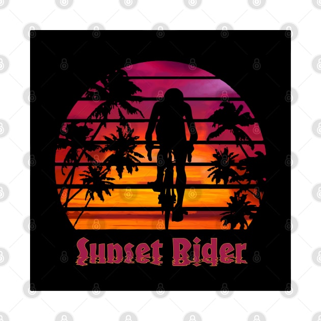 Cycling Sunset Rider by inkstyl