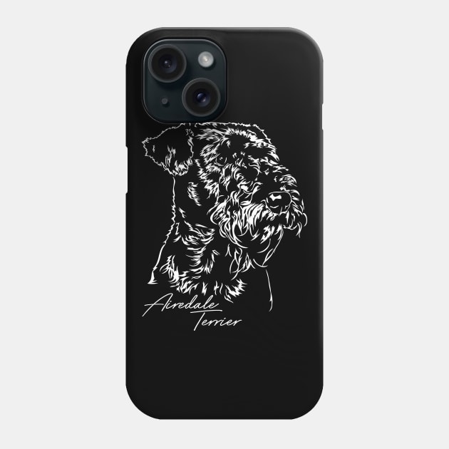 Airedale Terrier dog portrait Phone Case by wilsigns