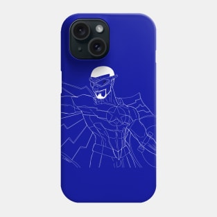 black falcon in new suit with blue wall Phone Case