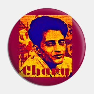 Charu Majumdar Naxalite Revolutionary Leader Blue & Orange Pin