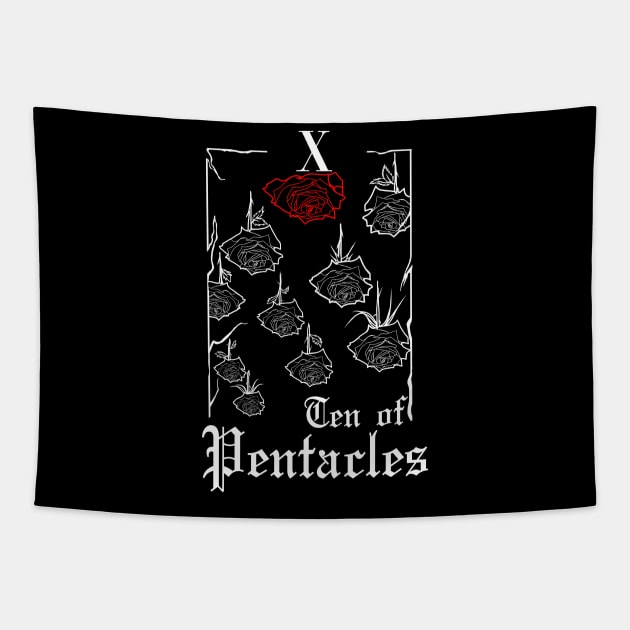 Ten of Pentacles Tarot Tapestry by tokyorosetattoo