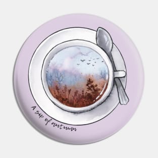 A sip of autumn - dark text Pin