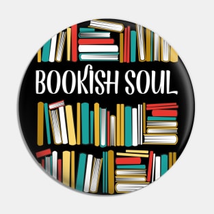 Bookish soul // black bookshelf background yellow neon red white and teal books Pin