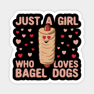 Just a Girl Who Loves Bagel Dogs - Kawaii Bagel Dog Magnet