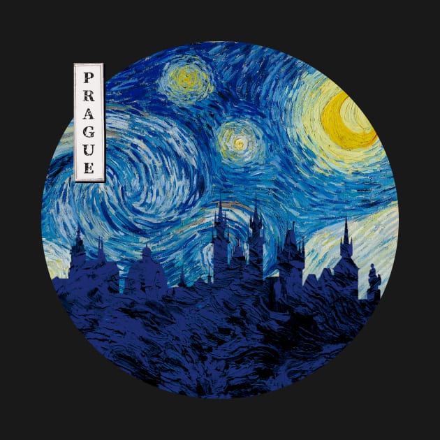 Prague Van Gogh Starry Night Circle by Ferrazi