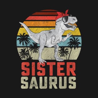 Sistersaurus T Rex Dinosaur Gift Vintage T-Shirt