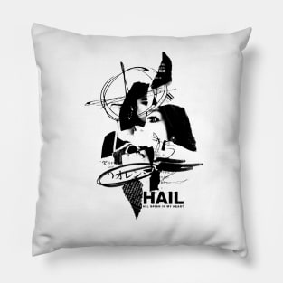 Hail all satan in my heart collage Pillow