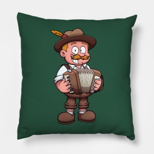 Bavarian Man Playing The Accordion Pillow