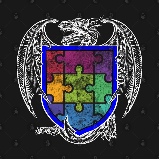 Dragon Shield Autism Awareness by chiinta