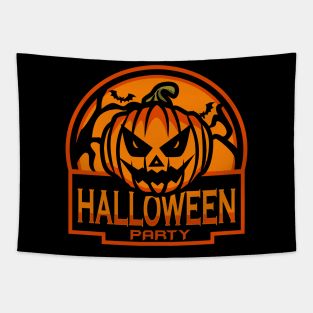 Halloween Party Badge Tapestry