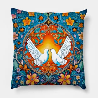 Peace and Harmony Doves Pillow