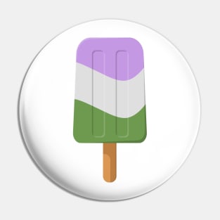 Cute Genderqueer Pride Flag Popsicle Pin