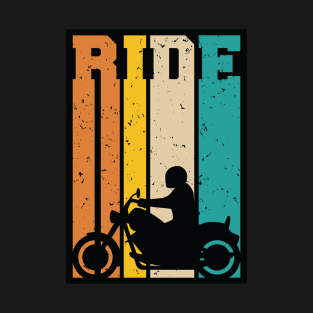 Ride Retro Motorcycle Super Sportbike Silhouette Illustration T-Shirt