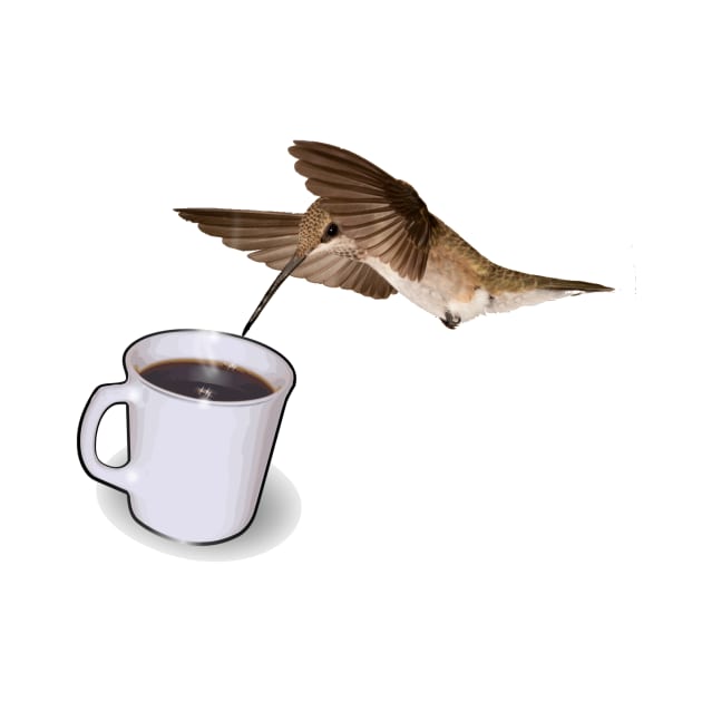 Hummingbird Drinking Coffee by julyperson