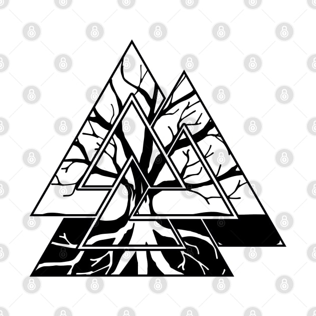 Valknut Symbol and Tree of life  -Yggdrasil by Nartissima