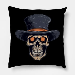 Skull with Hat Pillow