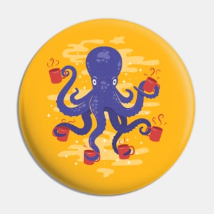 Coffee Octopus Pin