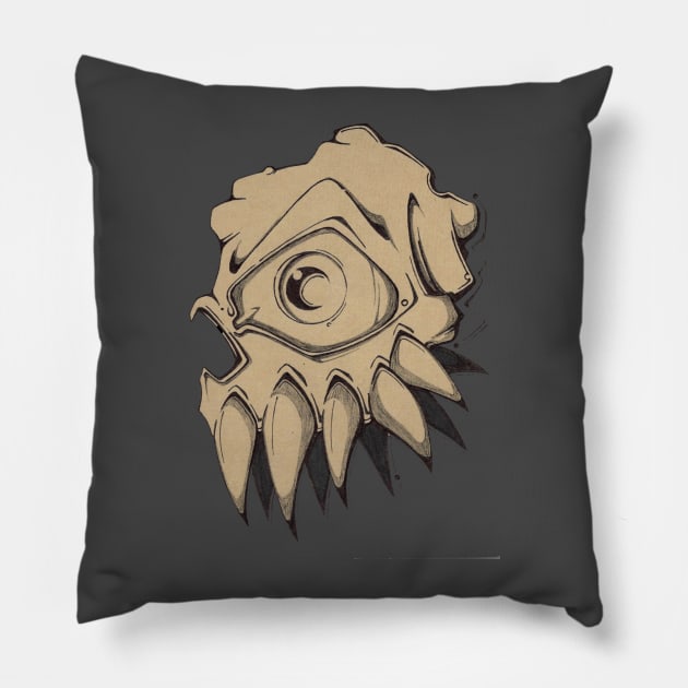 Toothy Skull Pillow by tl011210