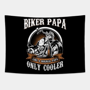 Only Cool Papa Rides Motorcycles T Shirt Rider Gift Tapestry