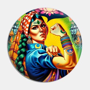 Empowerment in Devotion: Maha Shivaratri 'We Can Do It' Pin