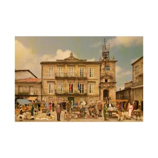 Market day in the Plaza Mayor of Ribadavia (Ourense) T-Shirt