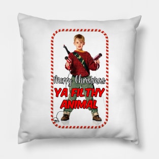 funny merry Christmas ya filthy animal Pillow