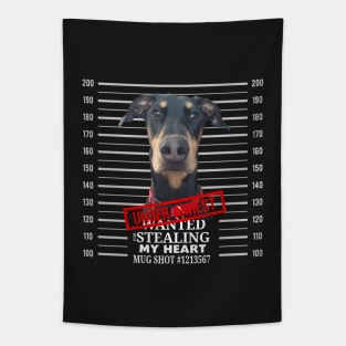 Doberman Mugshot Steeling my Heart Tapestry